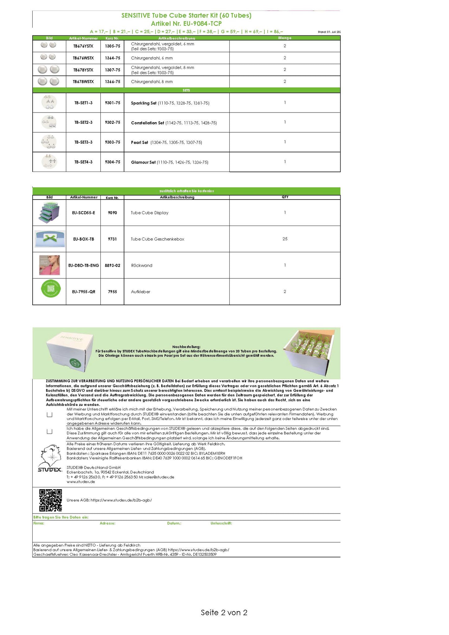 TUBE CUBE mit 68 Paar