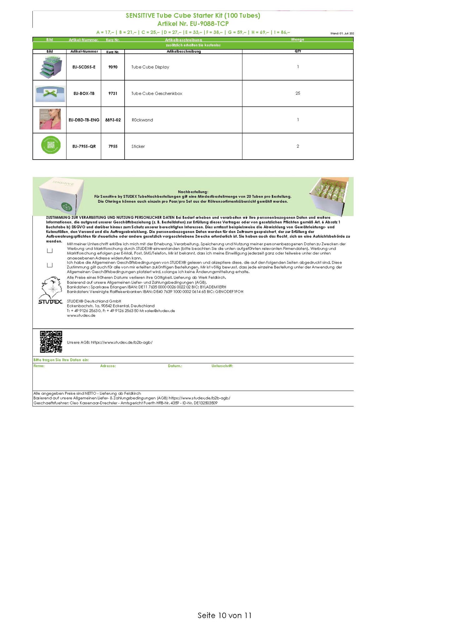 TUBE CUBE SPECIAL mit 108 Paar